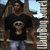 [LadyBug Store]Black Funny Skull T-shirt Mesh