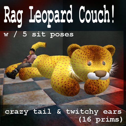 ::Ragdoll's:: Rag Leopard Couch! (sofa) - Boxed