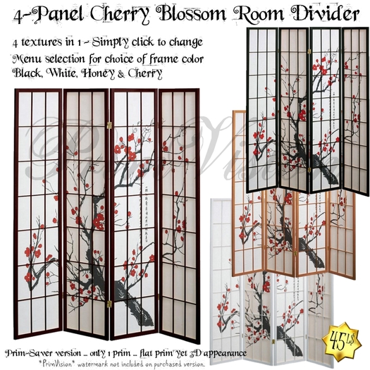 Second Life Marketplace *PV* 4Panel Cherry Blossom Design Room