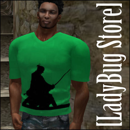[LadyBug Store]Samurai Green T-shirt Mesh