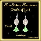 DUCHESS OF YORK PERIDOT EARRINGS SILVER BOXED