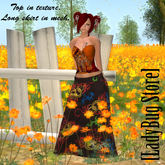 [LadyBug Store] Top and Skirt Dragon Hippie