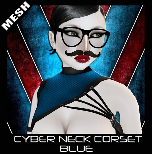 FK! - Blue Cyber Neck Corset