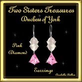 DUCHESS OF YORK PINK DIAMOND EARRINGS SILVER BOXED
