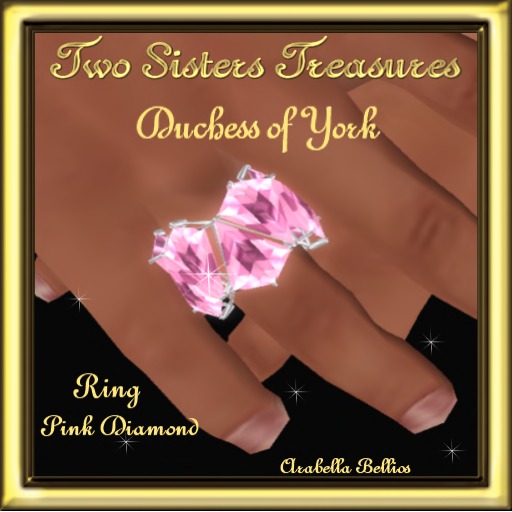 DUCHESS OF YORK PINK DIAMOND RING SILVER BOXED