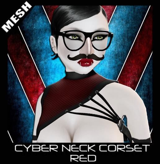 FK! - Blue Cyber Neck Corset