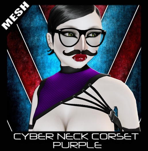 FK! - Blue Cyber Neck Corset