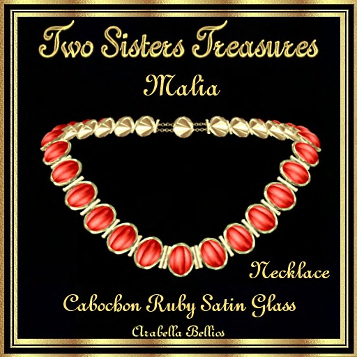 MALIA CABOCHON RUBY SATIN GLASS NECKLACE