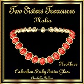 MALIA CABOCHON RUBY SATIN GLASS NECKLACE
