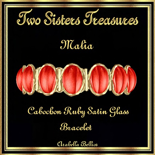 MALIA CABOCHON RUBY SATIN GLASS BRACELET