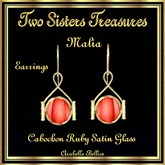 MALIA CABOCHON RUBY SATIN GLASS EARRINGS