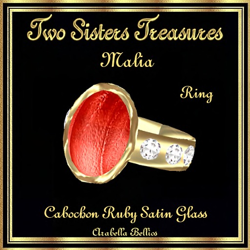 MALIA CABOCHON RUBY SATIN GLASS RING