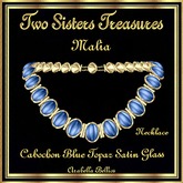 MALIA CABOCHON BLUE TOPAZ SATIN GLASS NECKLACE