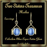 MALIA CABOCHON BLUE TOPAZ SATIN GLASS EARRINGS
