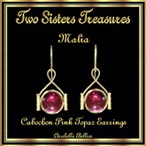 MALIA CABOCHON PINK TOPAZ EARRINGS