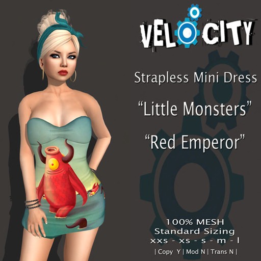 VELOCITY Red Emperor Strapless Mini Dress