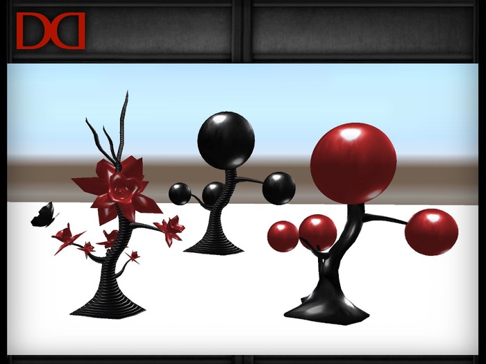 Latex rubber trees set (red/black)