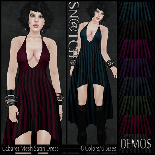 :::Sn@tch Mesh Cabaret Halter Dress-All Colors (Small):::