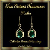 MALIA CABOCHON EMERALD EARRINGS