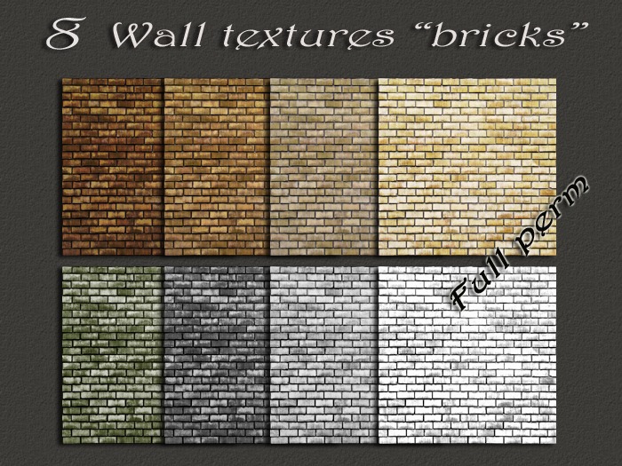 Pack 8 wall textures bricks (1024x1024)