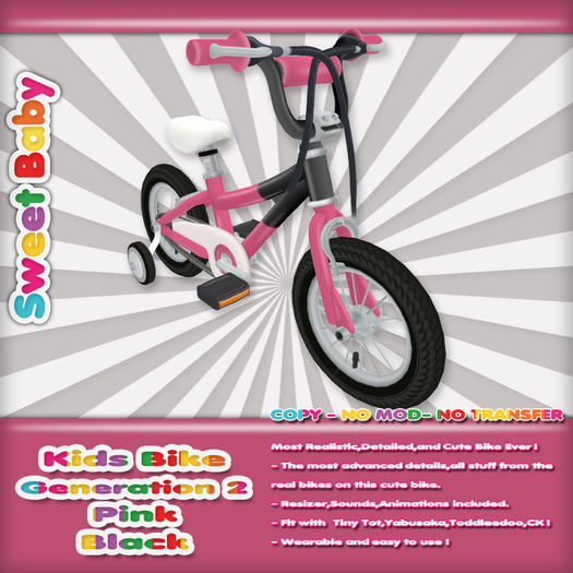 Sweet Baby - Kids Bike Generation 2 - Pink Black