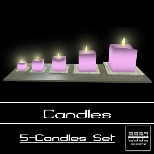 ZC Candles - 5-Candles Set Pink