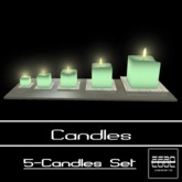 ZC Candles - 5-Candles Set Green