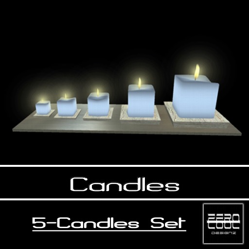 ZC Candles - 5-Candles Set Blue