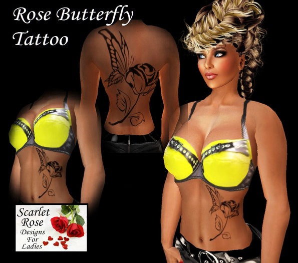 S.R.D. ROSE BUTTERFLY TATTOO