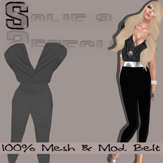 <S> Mesh Grey Jumpsuit