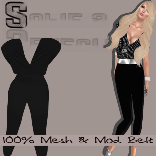 <S> Mesh Dark Jumpsuit