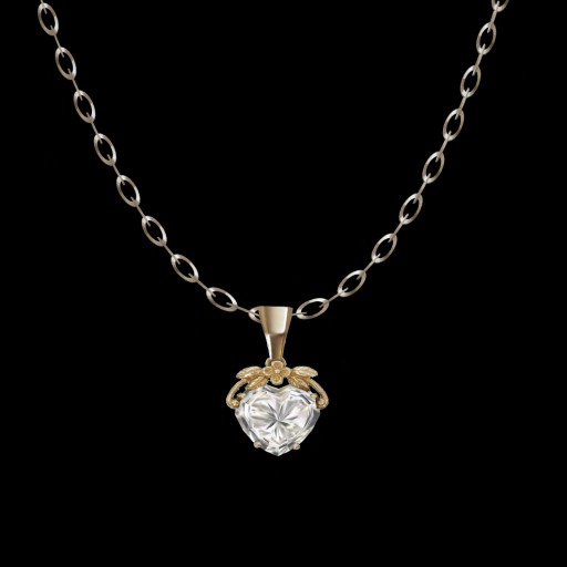 Love Heart Filigree Necklace DIAMOND (Boxed)