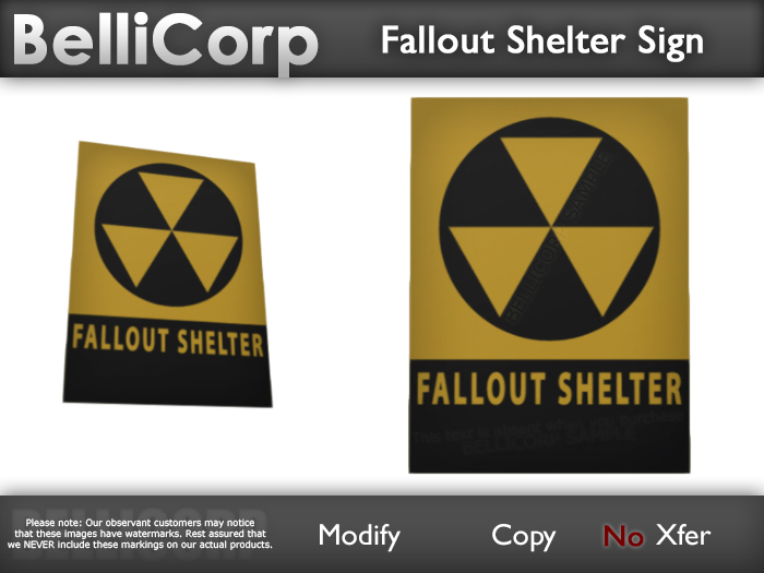 [BelliCorp] Fallout Shelter Sign