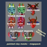 Mexican painted clay masks megapack - textures