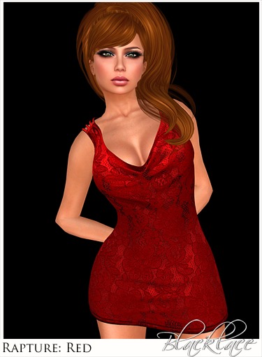 ~Blacklace~ Rapture: Red Lace Mesh Cocktail Dress