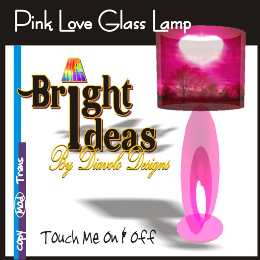 Pink Love Glass Lamp