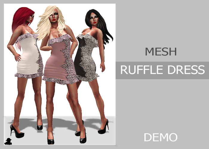 ~Cysleek =^.-=~ Mesh Ruffle Dress Leo DEMO 