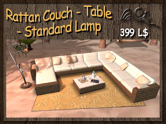 Ratten Weaver Sofa-Couch with Couple Menu & 5 Sit on Pillow - Living Room Furniture