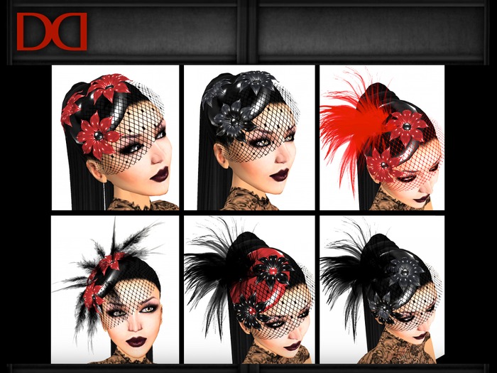 Latex cocktail hats set 1- red