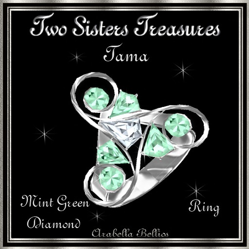TST - TAMA MINT GREEN DIAMOND RING SILVER