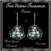 TST - TAMA MINT GREEN DIAMOND EARRINGS SILVER