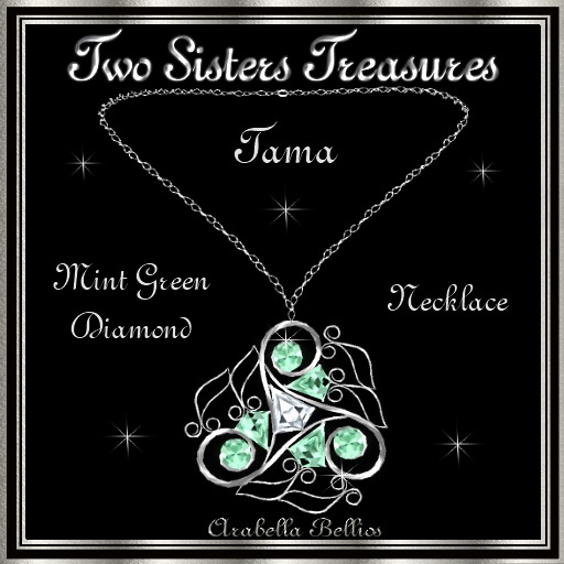TST - TAMA MINT GREEN DIAMOND NECKLACE SILVER