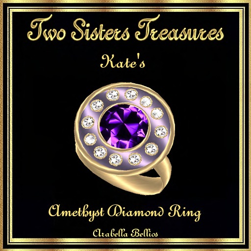 KATE'S SATIN AMETHYST DIAMOND RING YG