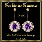 KATE'S SATIN AMETHYST DIAMOND EARRINGS YG