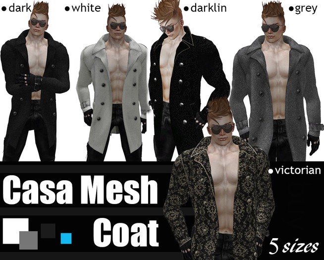 casa Mesh Mens Coat (darklin)