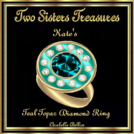 KATE'S SATIN TEAL TOPAZ RING YG