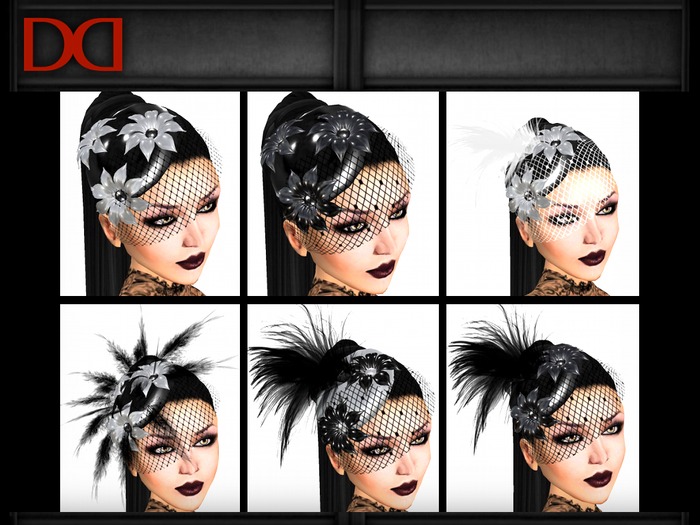 Dex Designs- Latex cocktail hats set 1- silver (boxed)