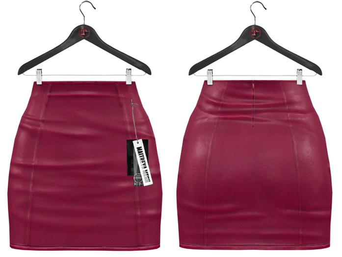 Maitreya Mini Skirt * Vivid Leather Raspberry