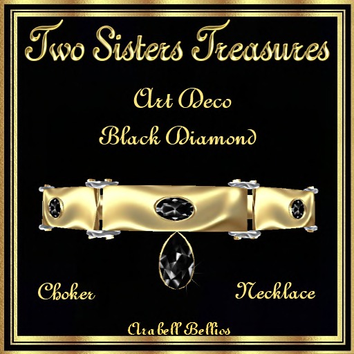 TST - ART DECO BLACK DIAMOND NECKLACE YG