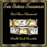 TST - ART DECO DIAMOND DOUBLE STACK BRACELET YG